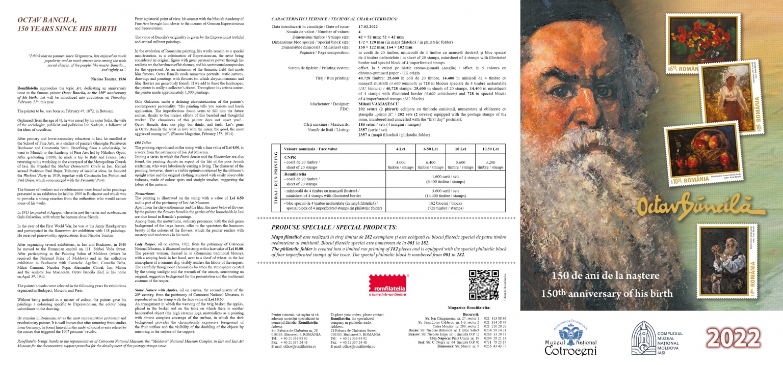 pliant Octav Bancila, 150 ani de la nastere